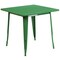 Emma and Oliver Commercial Grade 31.5" Square Metal Indoor-Outdoor Table Set with 4 Arm Chairs
